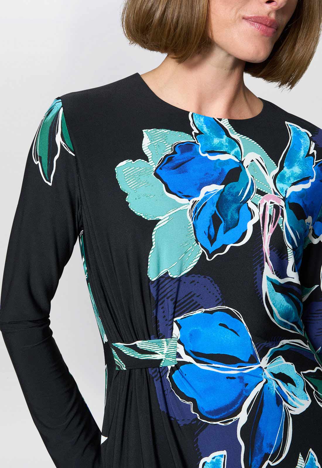 Gina Bacconi Black / Multi Eli Floral Print Maxi Dress - Image 7