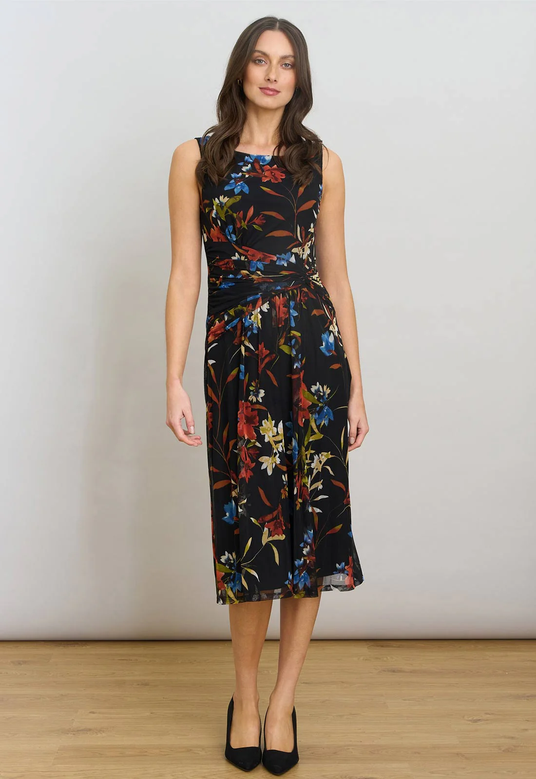 Gina Bacconi Black / Multi Gina Sleeveless Floral Dress - Image 3