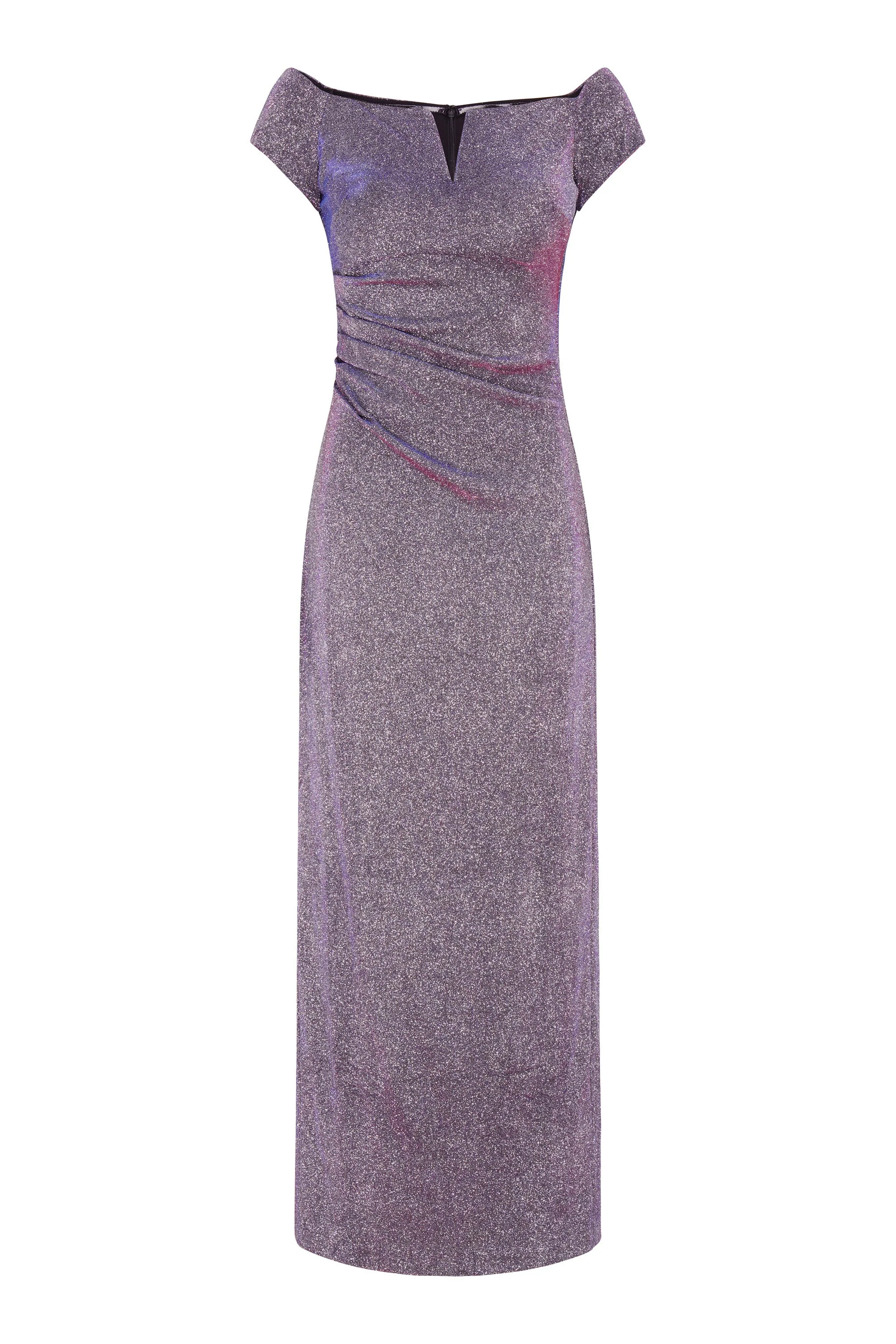 Gina Bacconi Black / Pink Katie Off Shoulder Maxi Dress