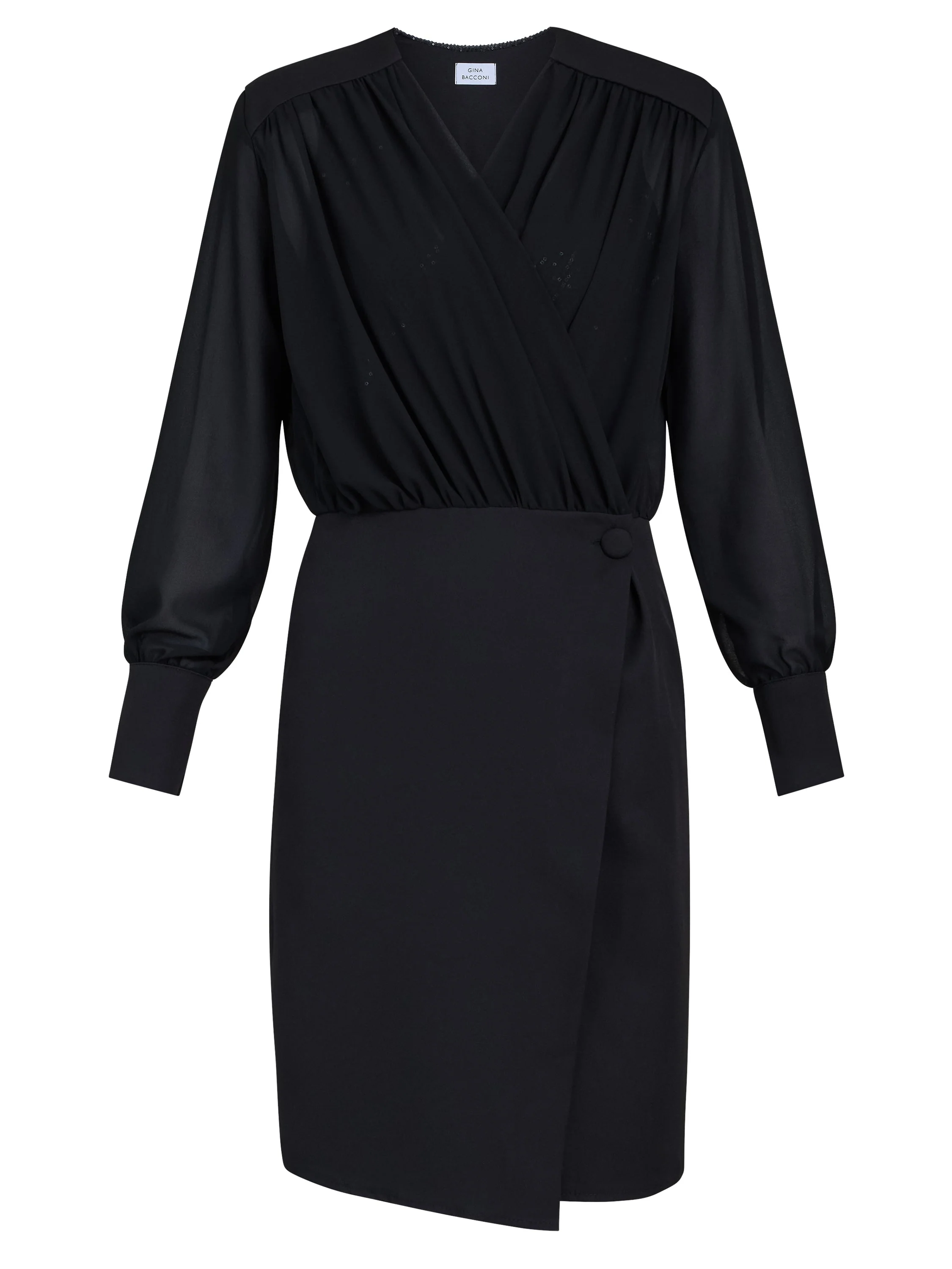 Gina Bacconi Black Rae Sequin 2 Piece Dress