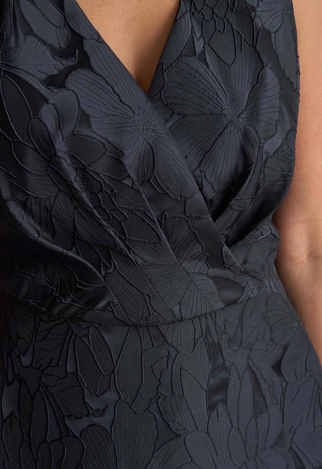 Gina Bacconi Black Sandie Jacquard Dress - Image 6