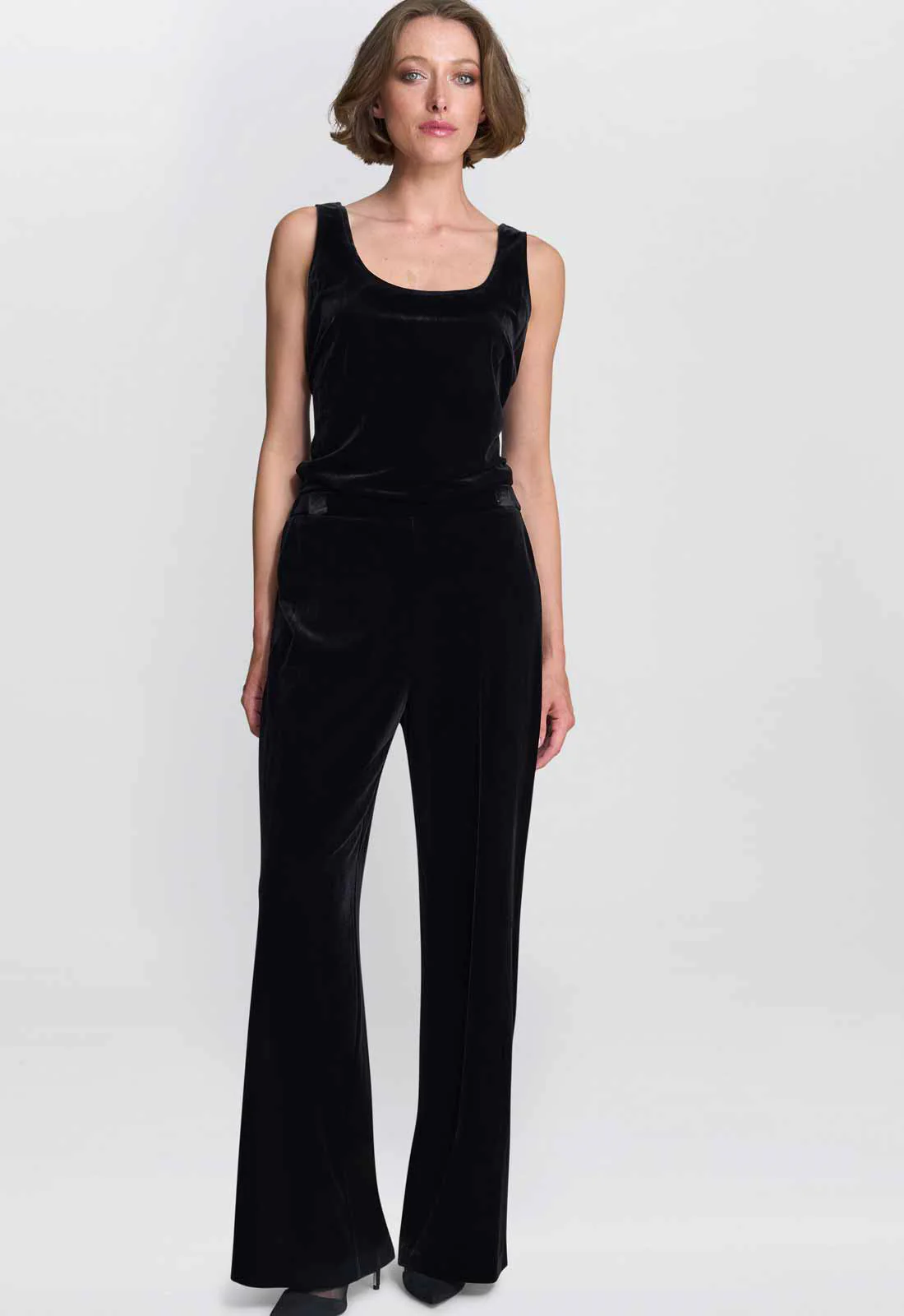 Gina Bacconi Black Tania Velvet Wide-Leg Trouser - Image 3