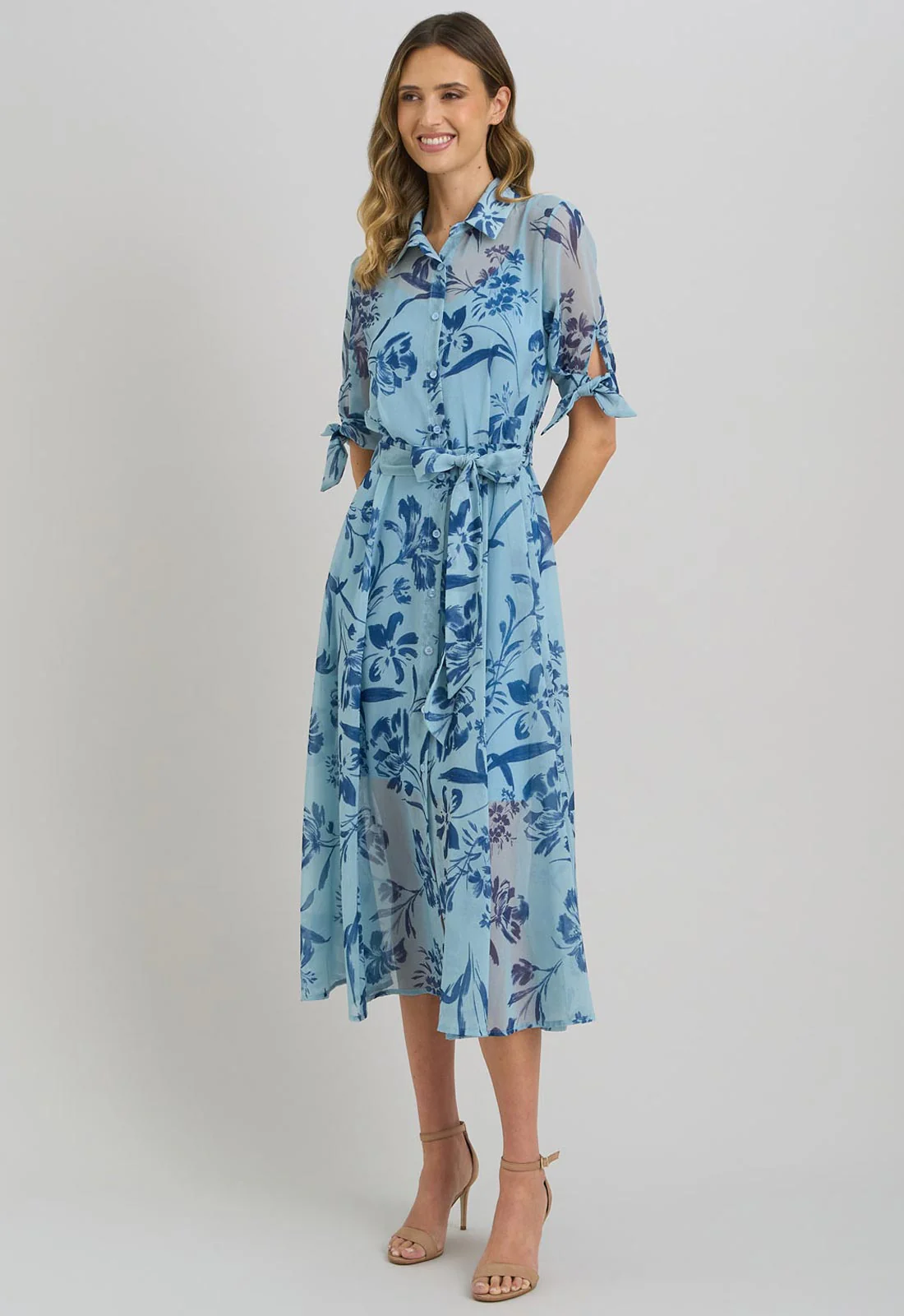 Gina Bacconi Blue Adrienne Shirt Dress - Image 2