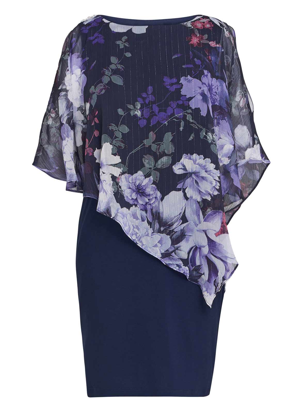 Gina Bacconi Blue Estelle Printed Dress - Image 3