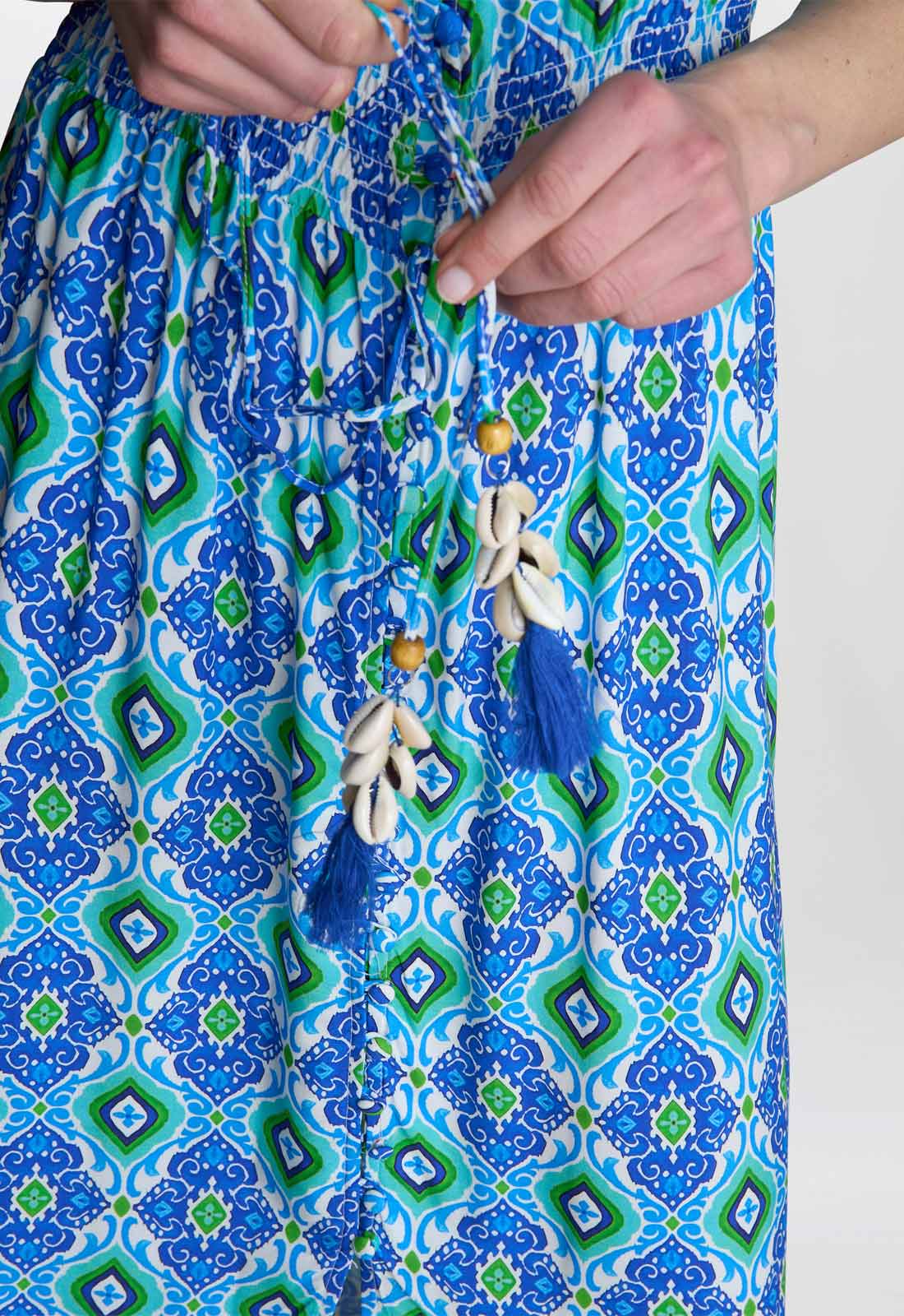 Gina Bacconi BLUE / GREEN Gabi Button Down Dress - Image 3