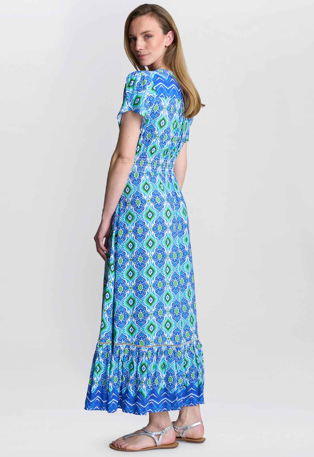 Gina Bacconi BLUE / GREEN Gabi Button Down Dress - Image 4
