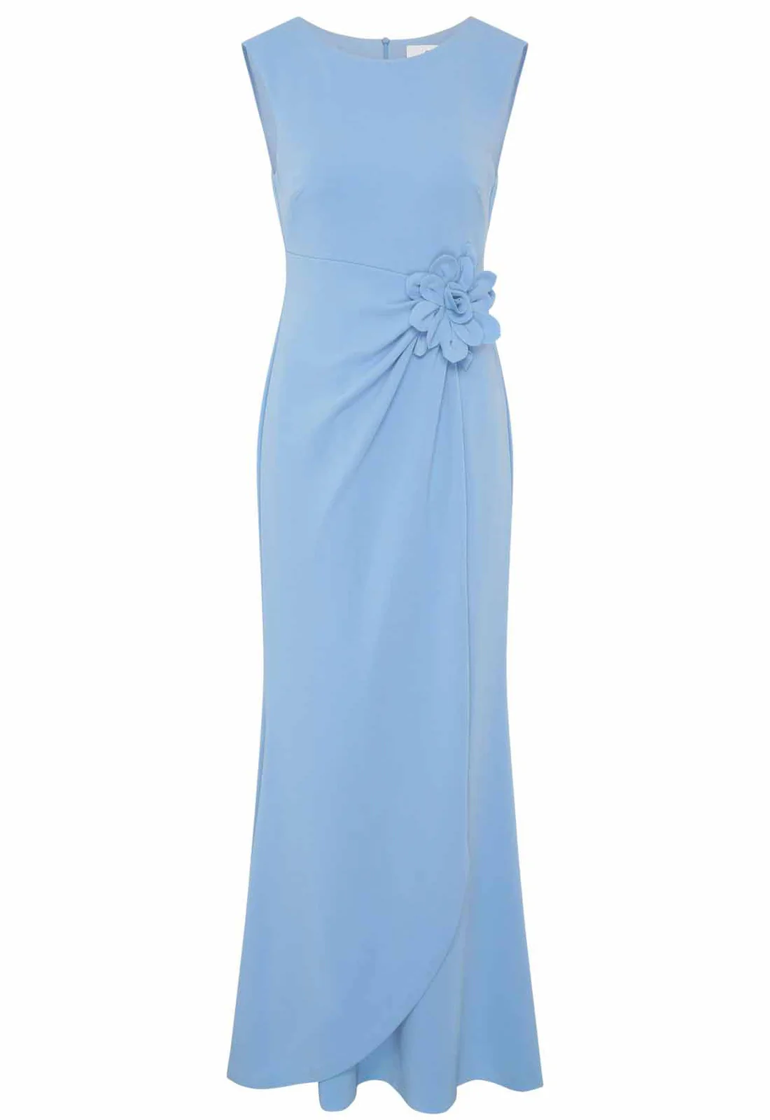 Gina Bacconi BLUE Maxi Dress With Floral Applique - Image 5