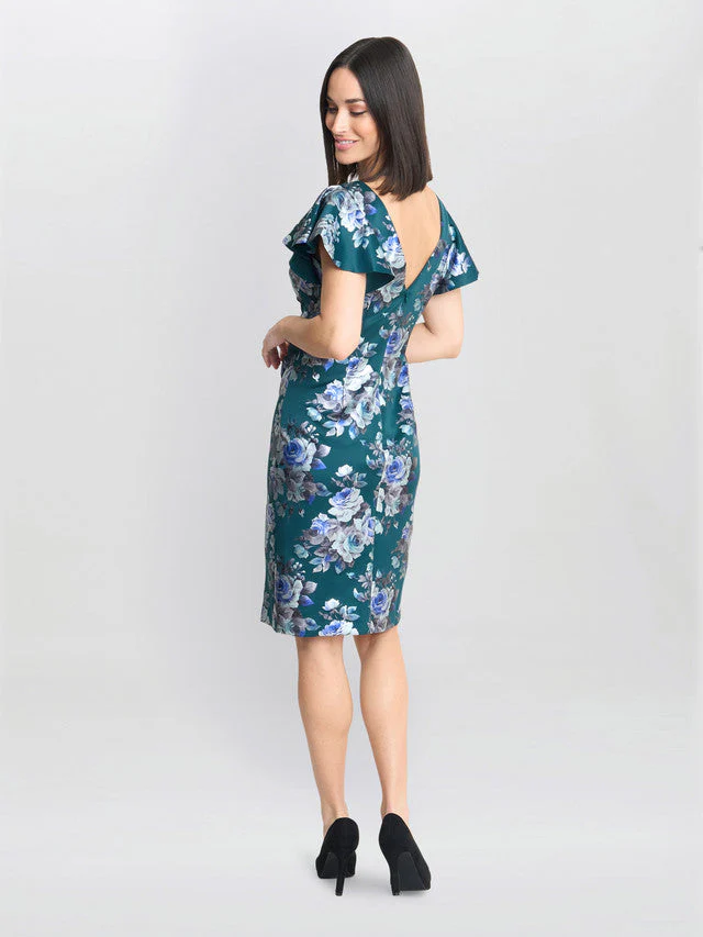 Gina Bacconi Blue Wanda Printed Dress - Image 2