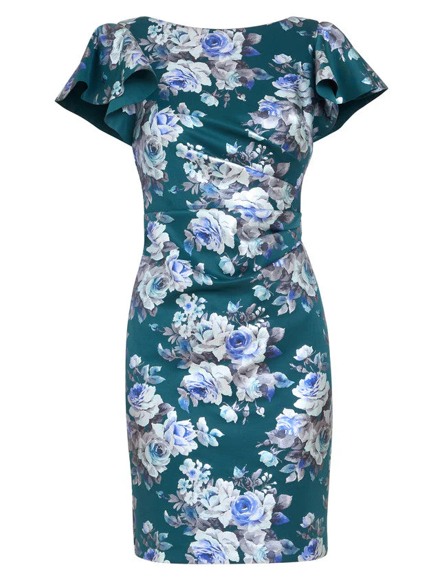 Gina Bacconi Blue Wanda Printed Dress - Image 4