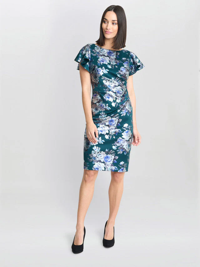 Gina Bacconi Blue Wanda Printed Dress - Image 5