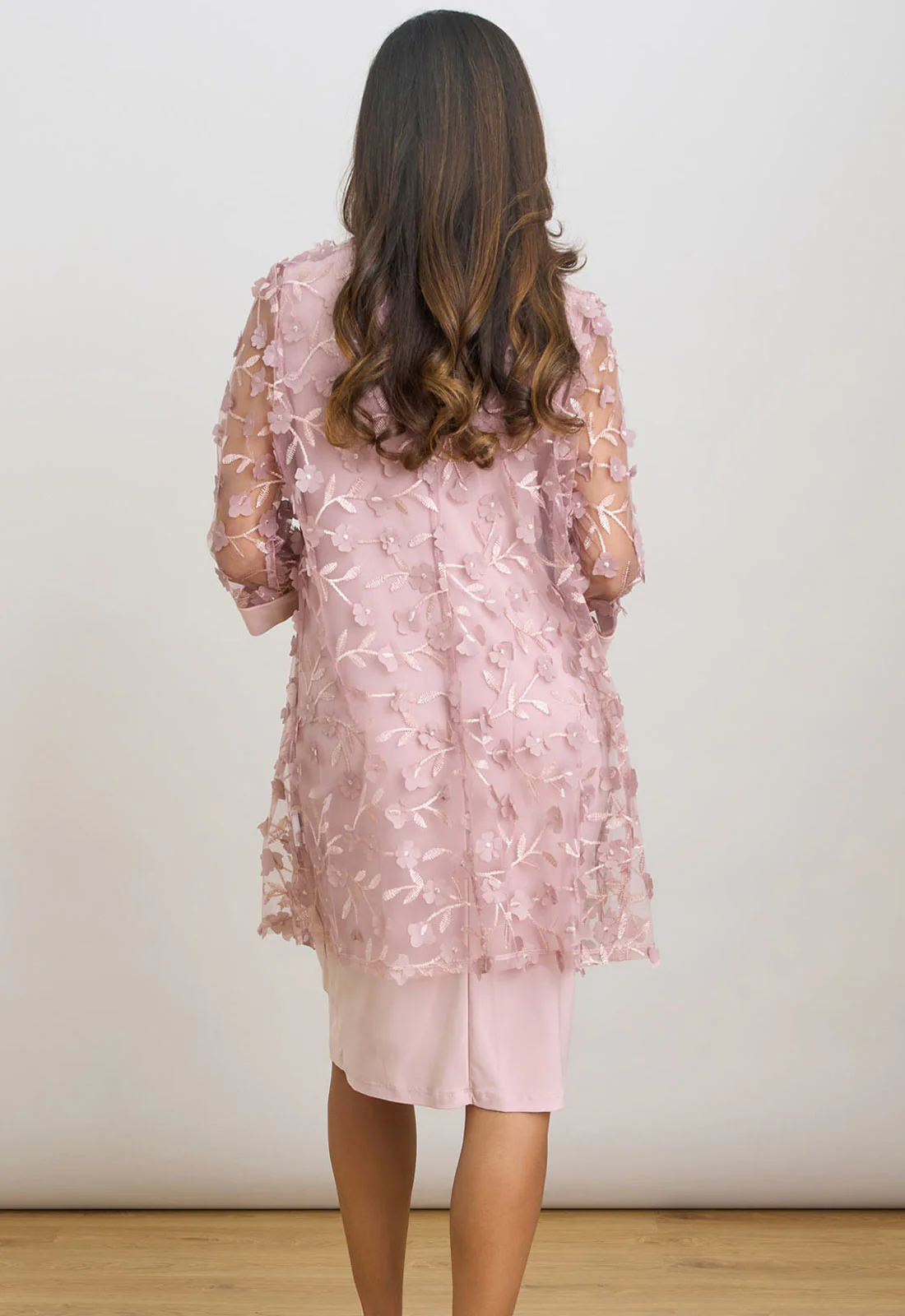 Gina Bacconi Blush Destiny Floral Applique Dress And Jacket With Detachable Necklace - Image 4