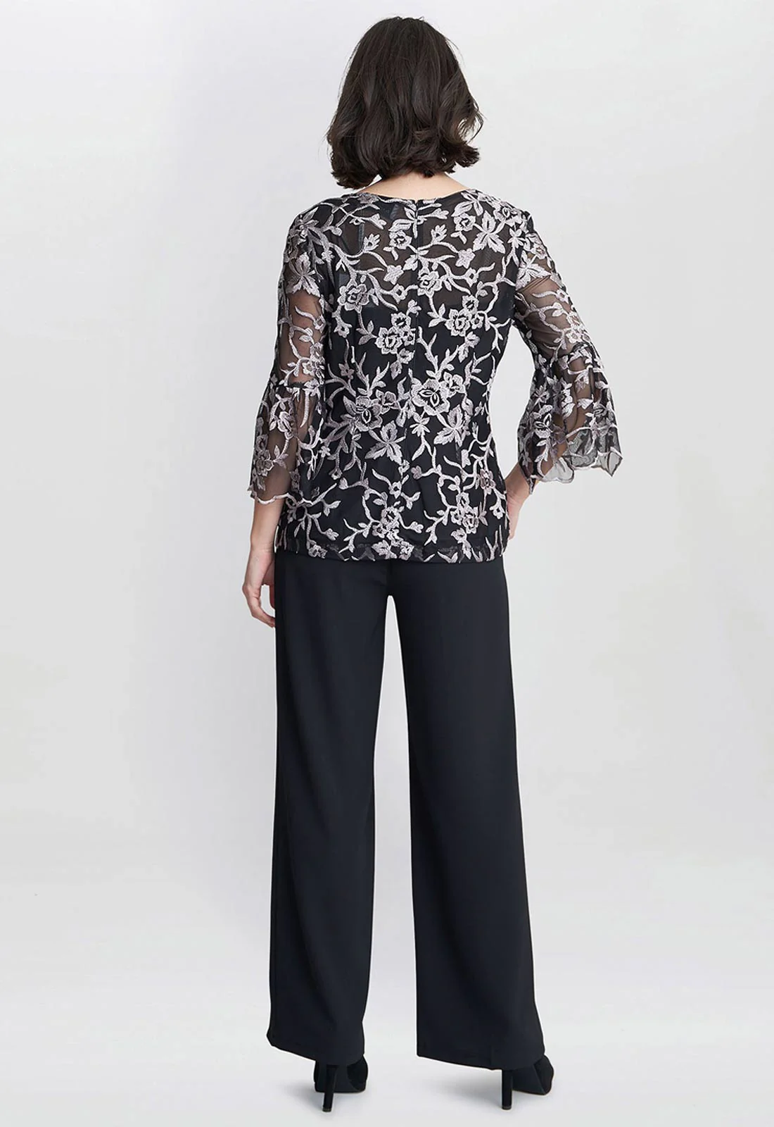 Gina Bacconi Black Brianna Embroidered Blouse - Image 3