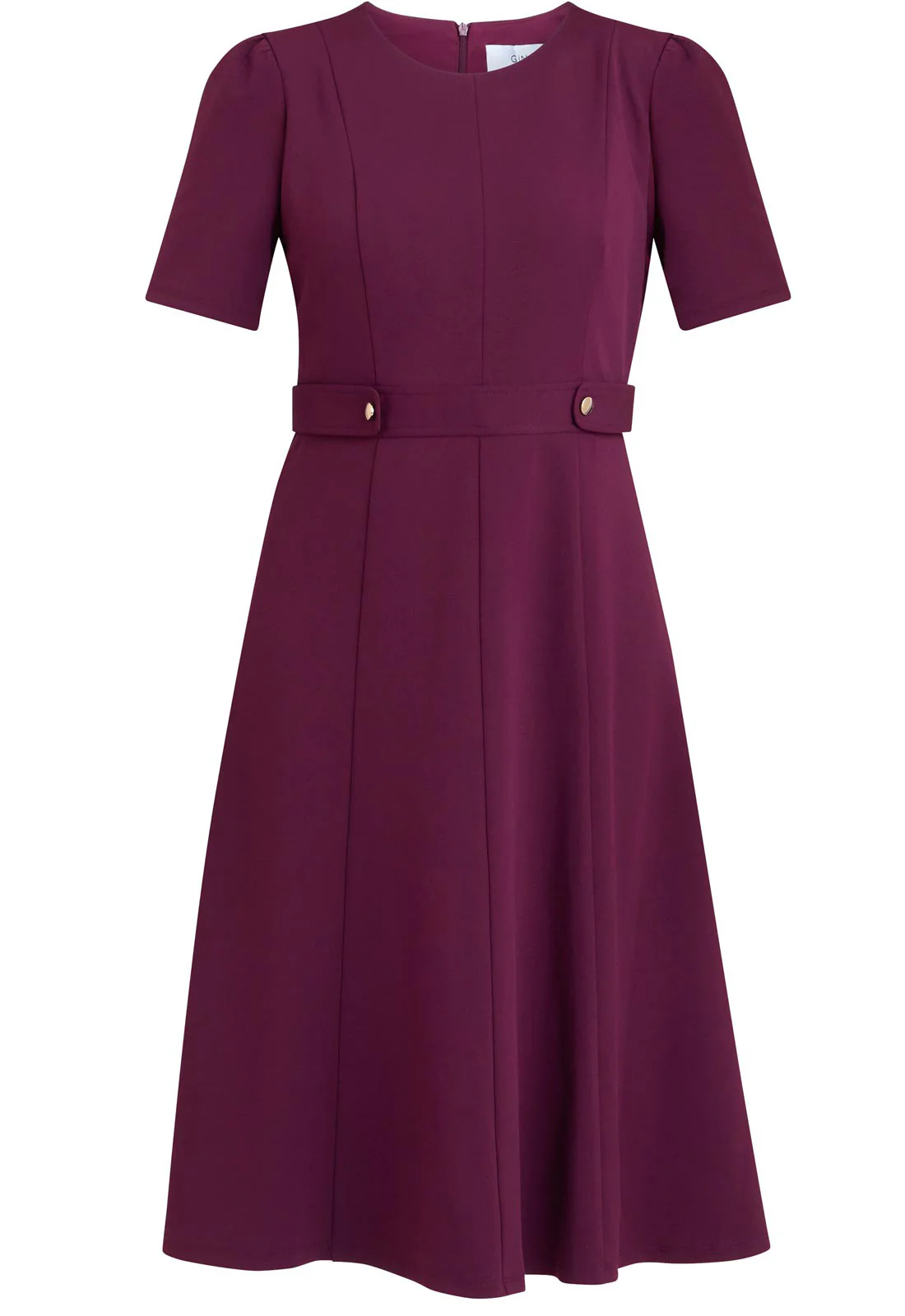 Gina Bacconi Burgundy Mel Fit And Flare Midi Dress - Image 4