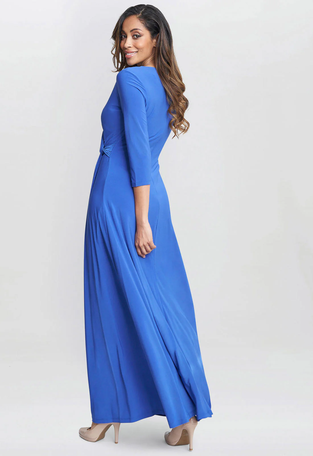 Gina Bacconi Blue Celine Jersey Wrap Maxi Dress - Image 2