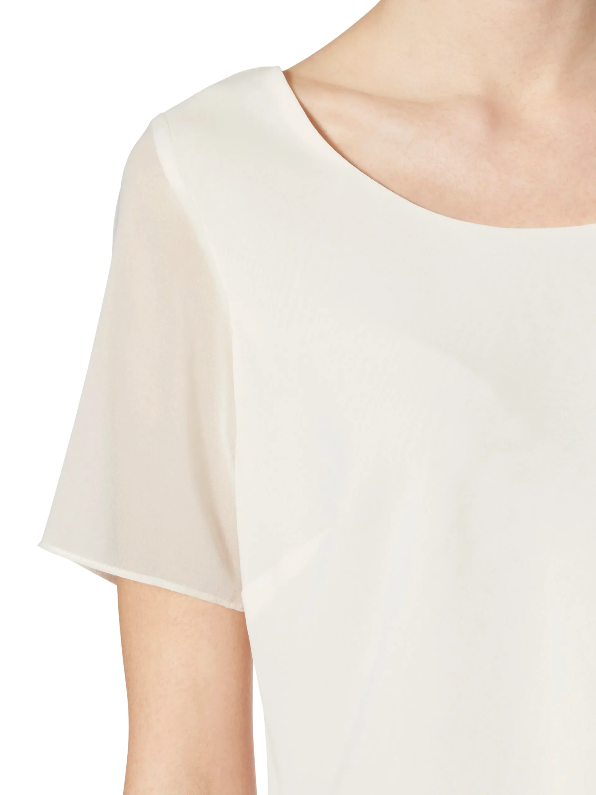 Gina Bacconi Chalk White Triple Layer Chiffon Top - Image 5