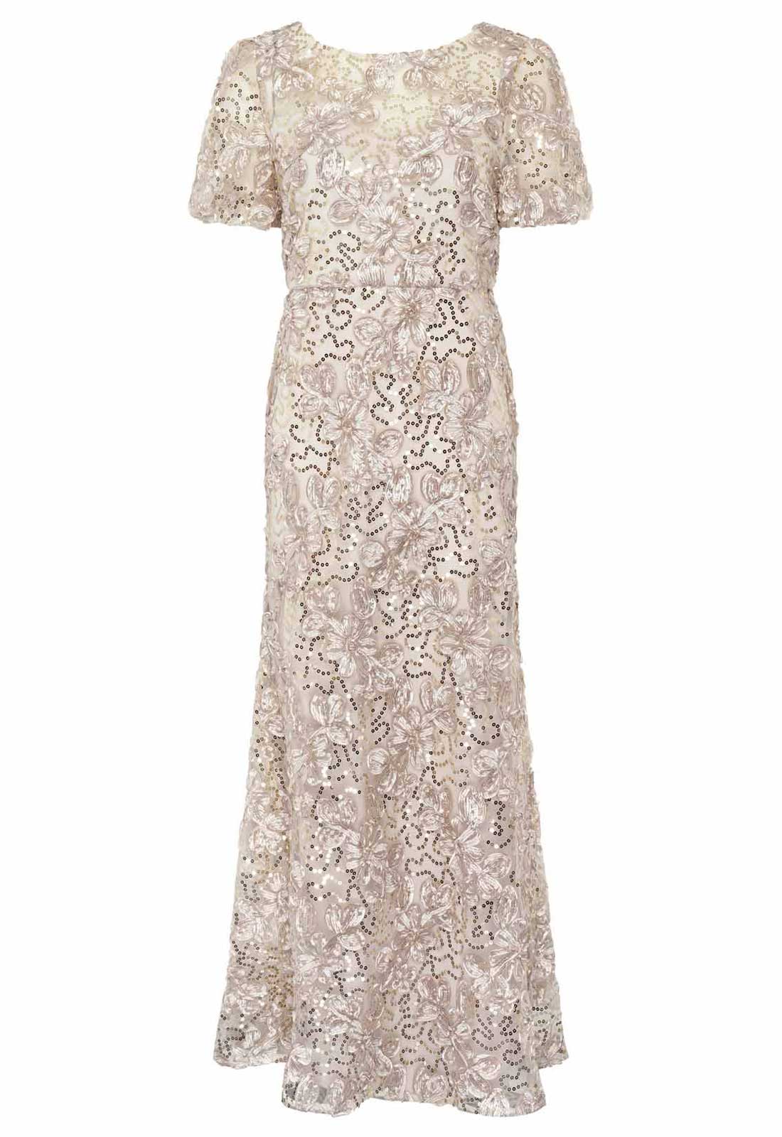 Gina Bacconi CHAMPAGNE Mimmi Sequin Maxi Dress - Image 4