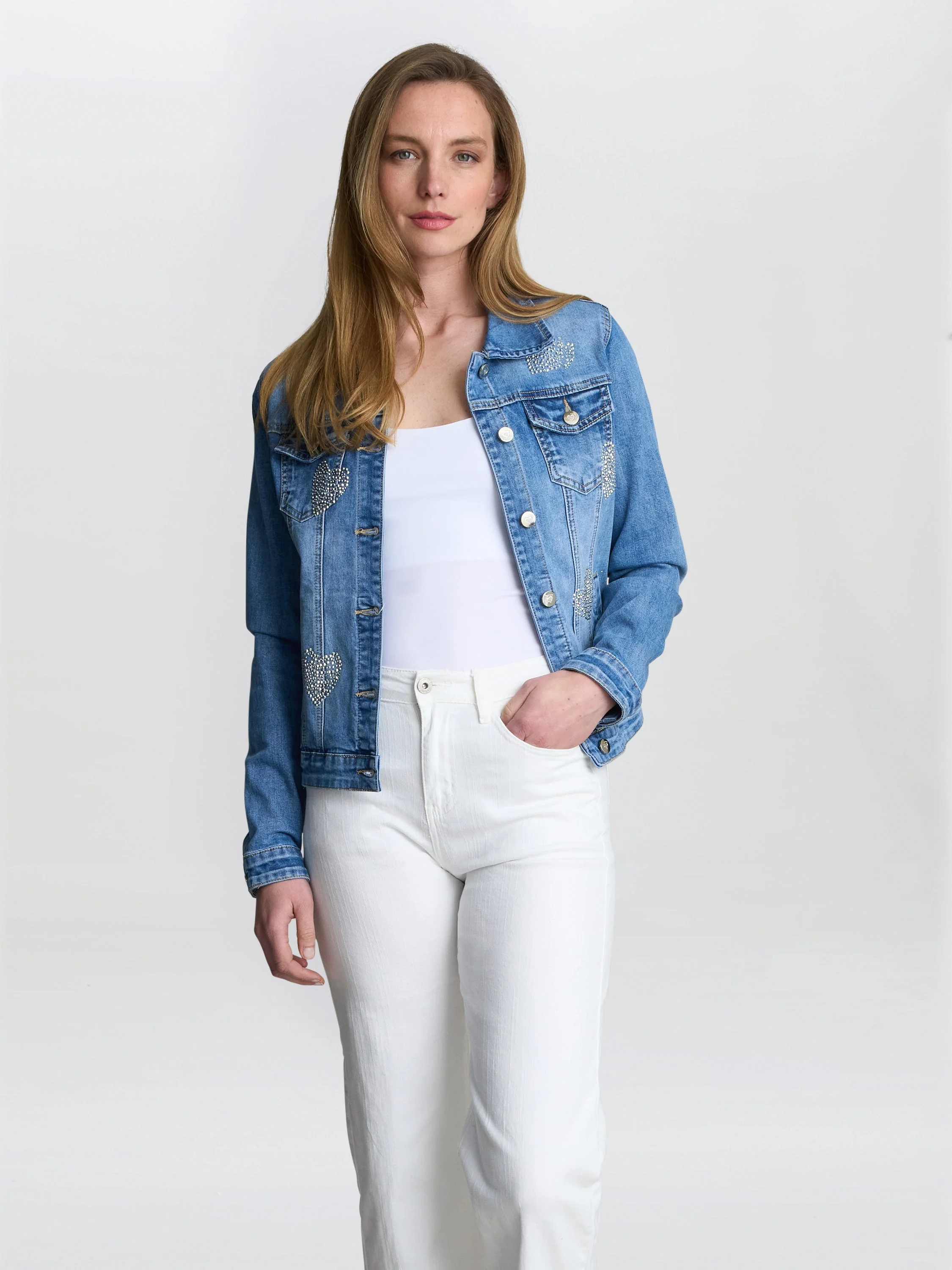 Gina Bacconi Chantel Embelished Denim Jacket - Image 2