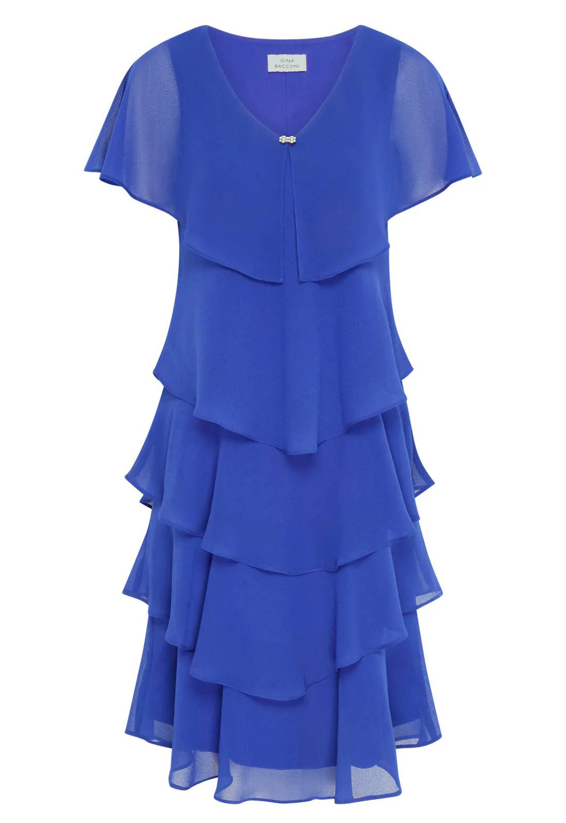 Gina Bacconi COBALT Bella Georgette Tiered Dress - Image 2