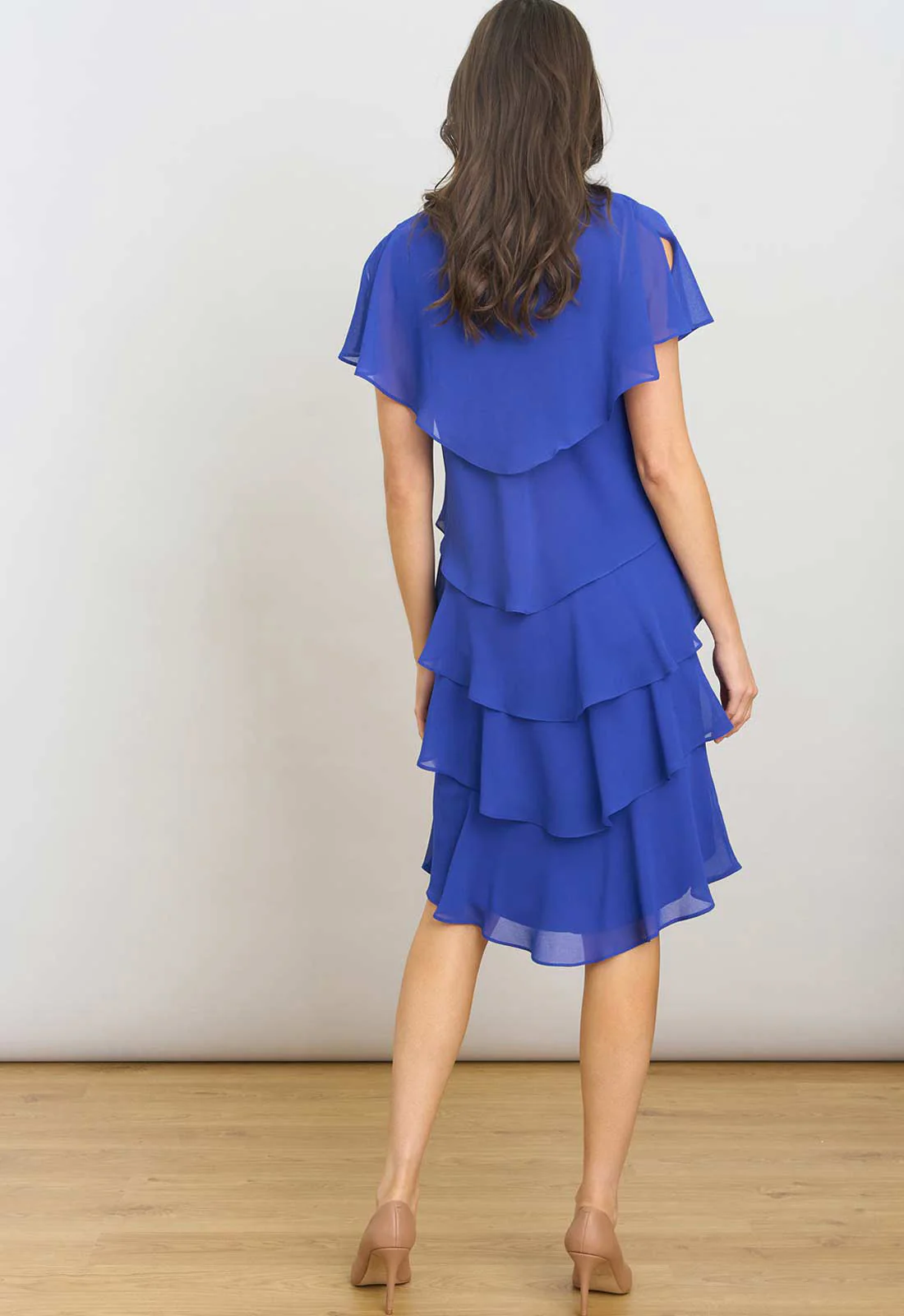 Gina Bacconi COBALT Bella Georgette Tiered Dress - Image 4
