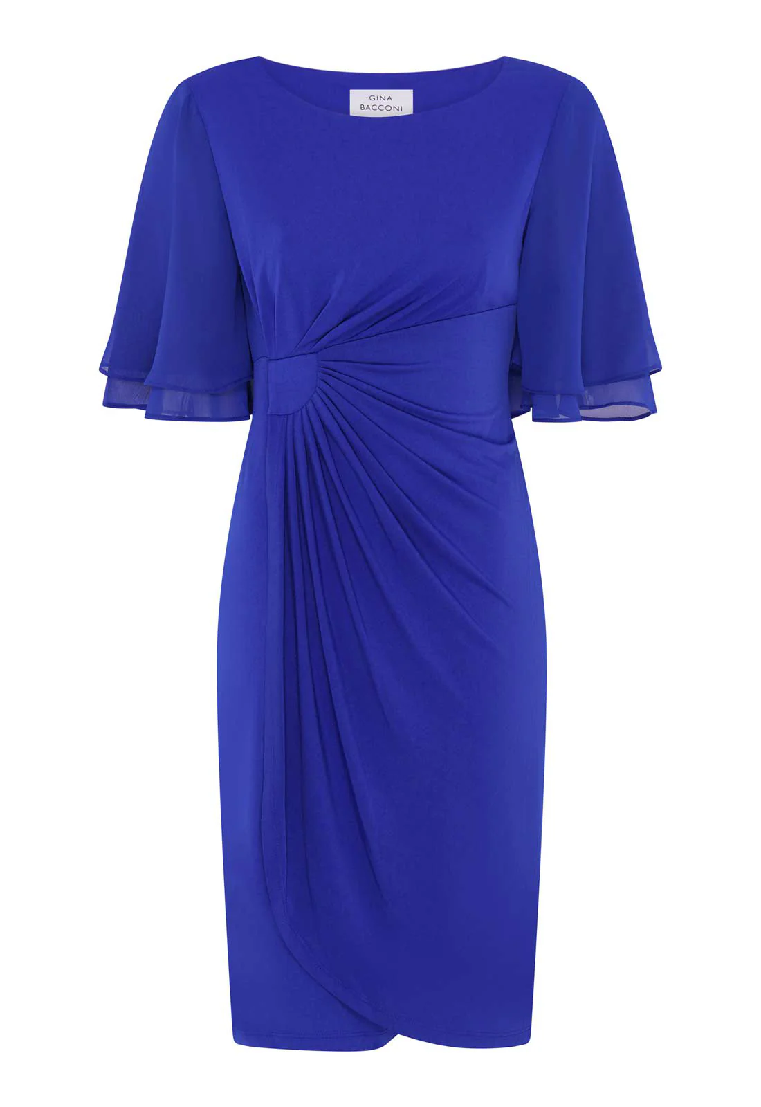 Gina Bacconi COBALT Hanne Jersey And Chiffon Wrap Dress - Image 4