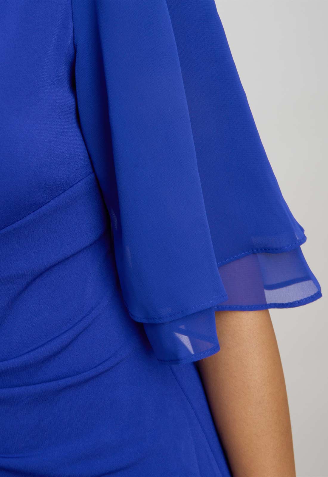 Gina Bacconi COBALT Hanne Jersey And Chiffon Wrap Dress - Image 7