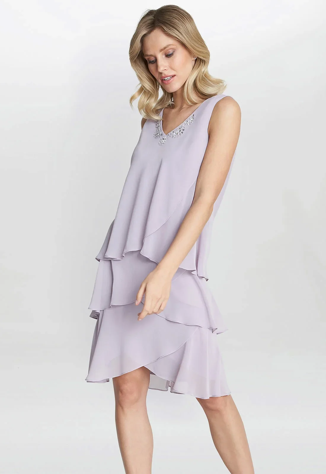 Gina Bacconi Dawn Tiered Dress And Jacket