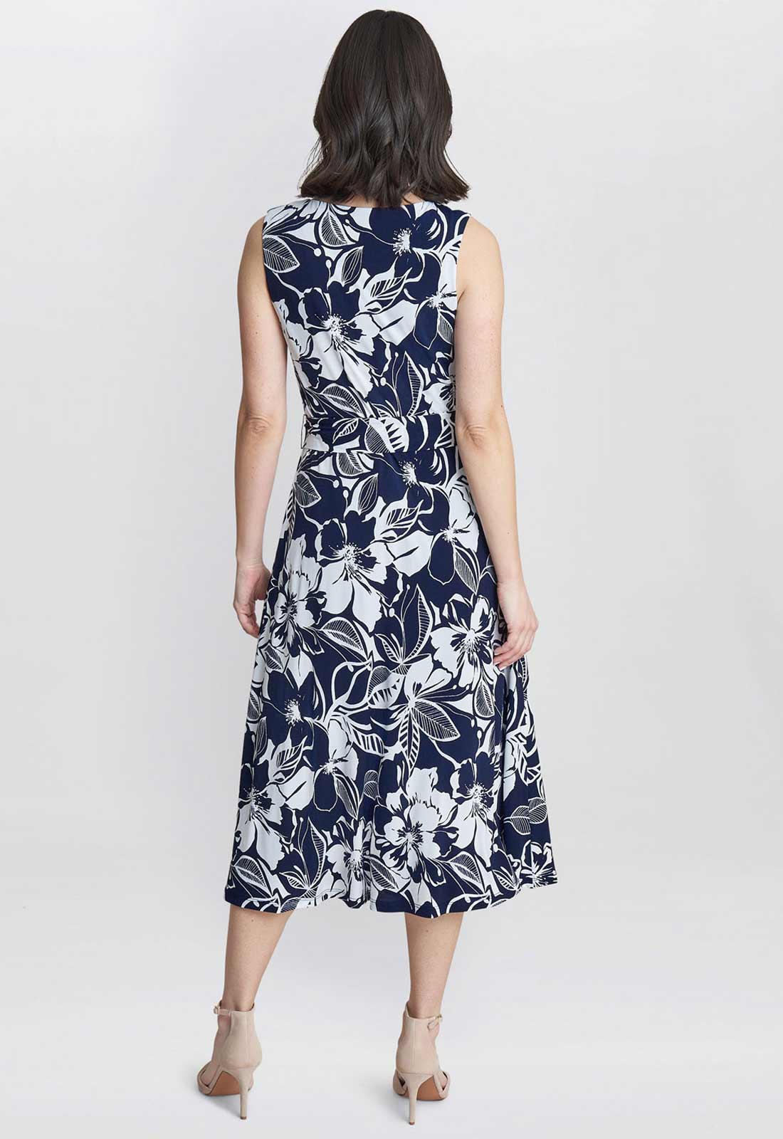 Gina Bacconi Navy Denise Fit And Flare Jersey Dress - Image 4
