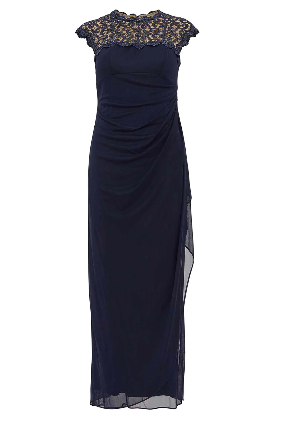 Gina Bacconi Navy Eleanor Maxi Mesh Dress - Image 4