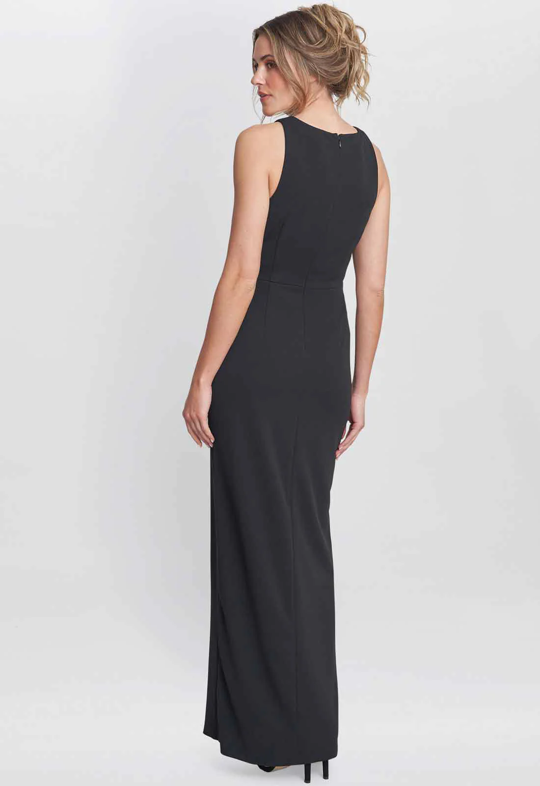 Gina Bacconi Black Esmeralda Sleeveless Column Maxi Dress - Image 4