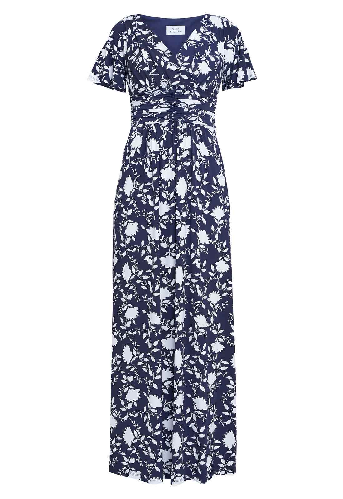 Gina Bacconi Navy Faye Jersey Maxi Dress - Image 4