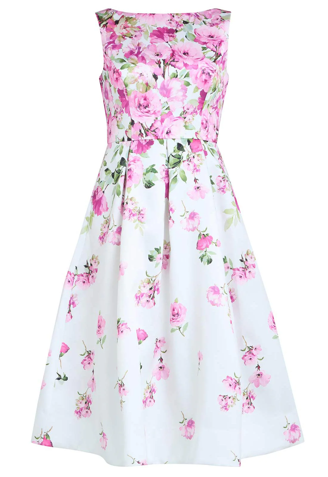 Gina Bacconi White Floral Sophia Midi Dress - Image 3