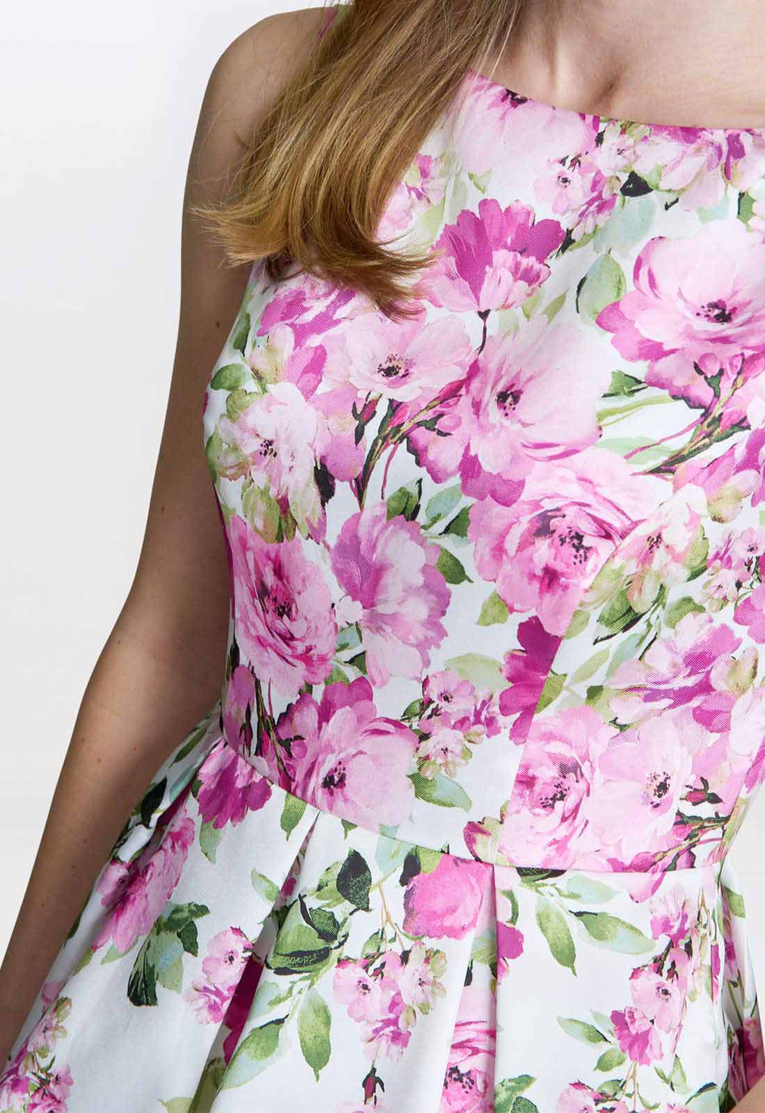 Gina Bacconi White Floral Sophia Midi Dress - Image 6