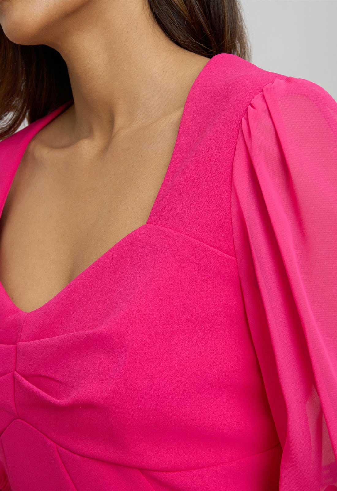 Gina Bacconi Fuchsia Della Crepe Dress - Image 3