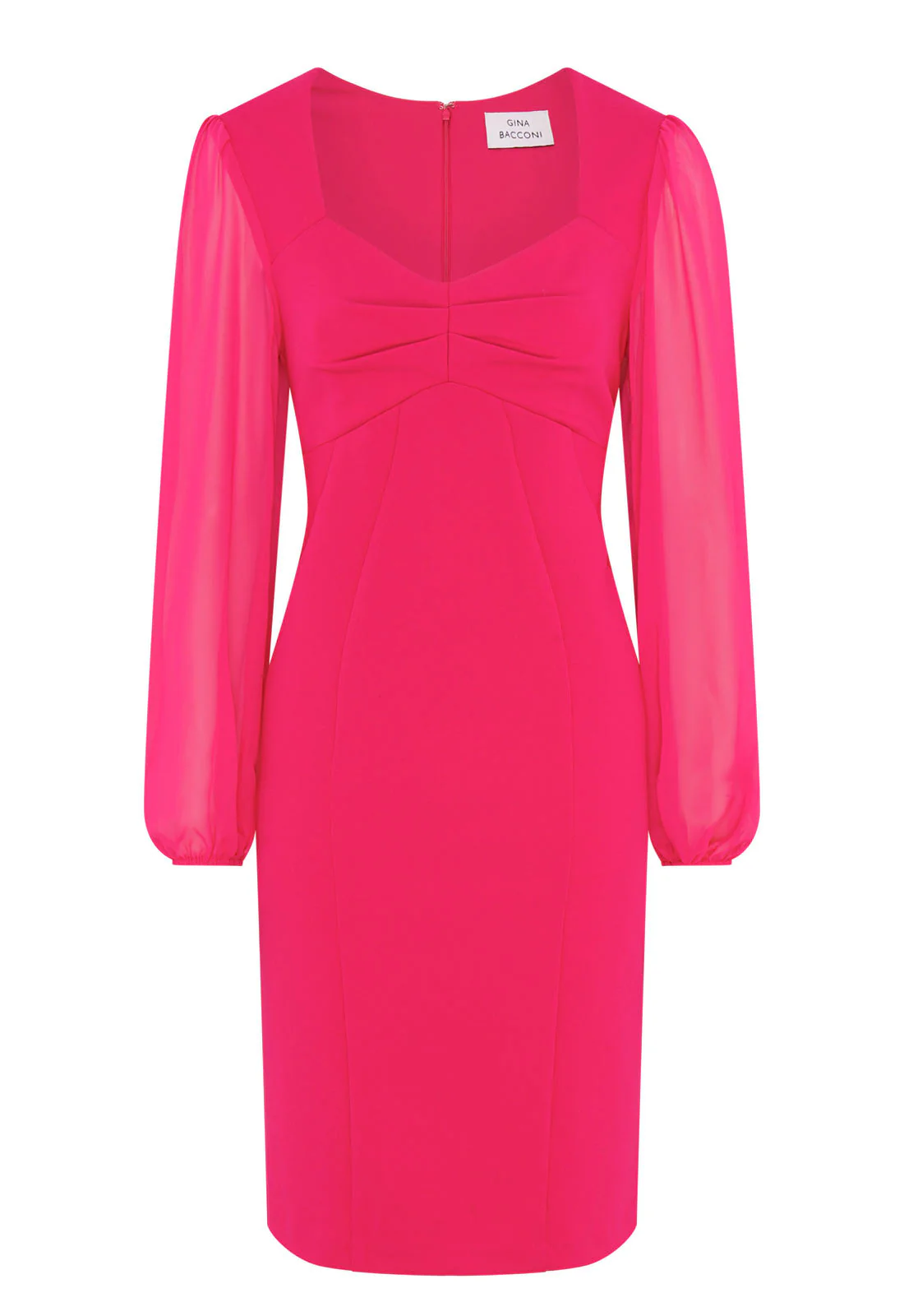 Gina Bacconi Fuchsia Della Crepe Dress - Image 5