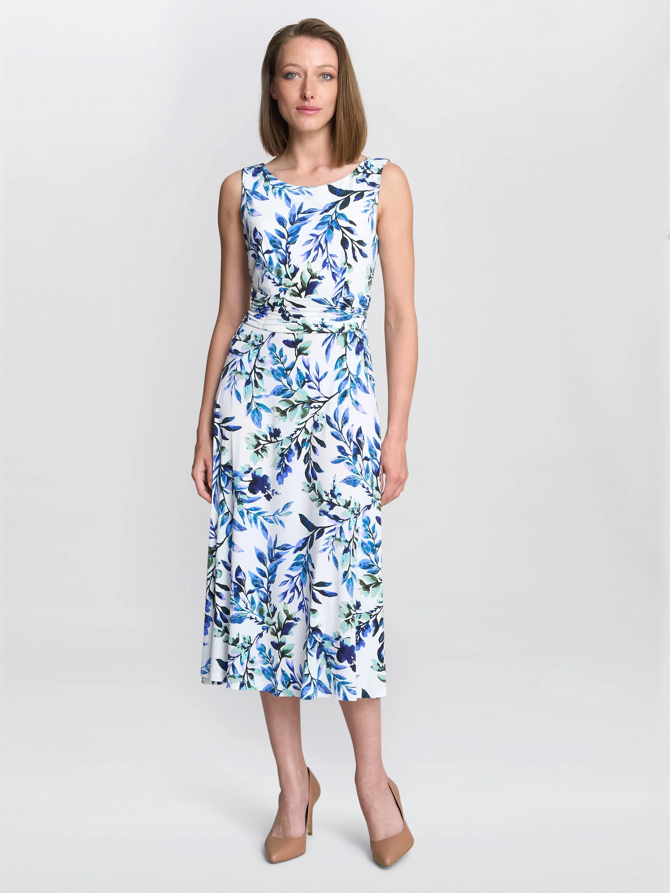 Gina Bacconi George Floral Print Midi Dress