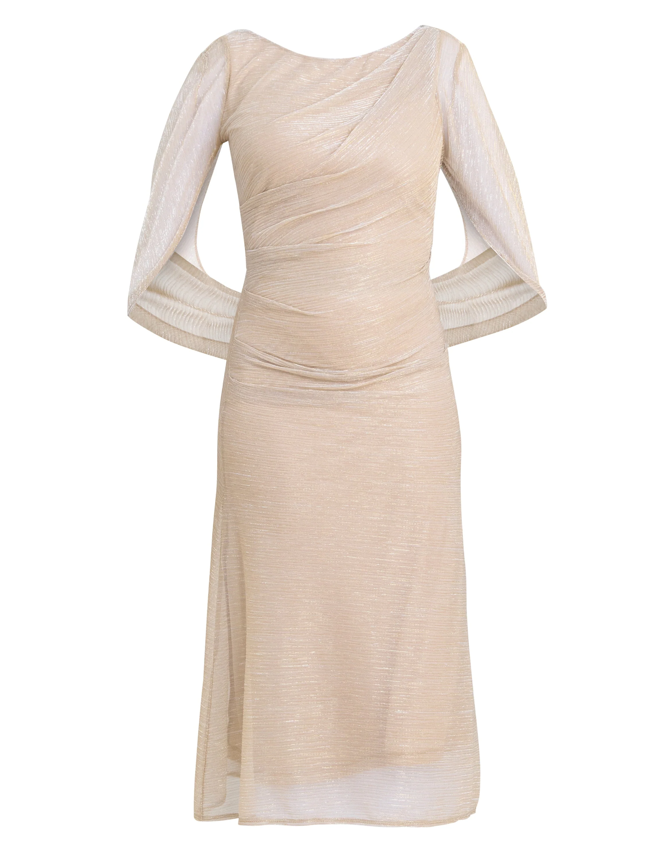 Gina Bacconi Gold / Silver Ciara Metallic Knit Dress