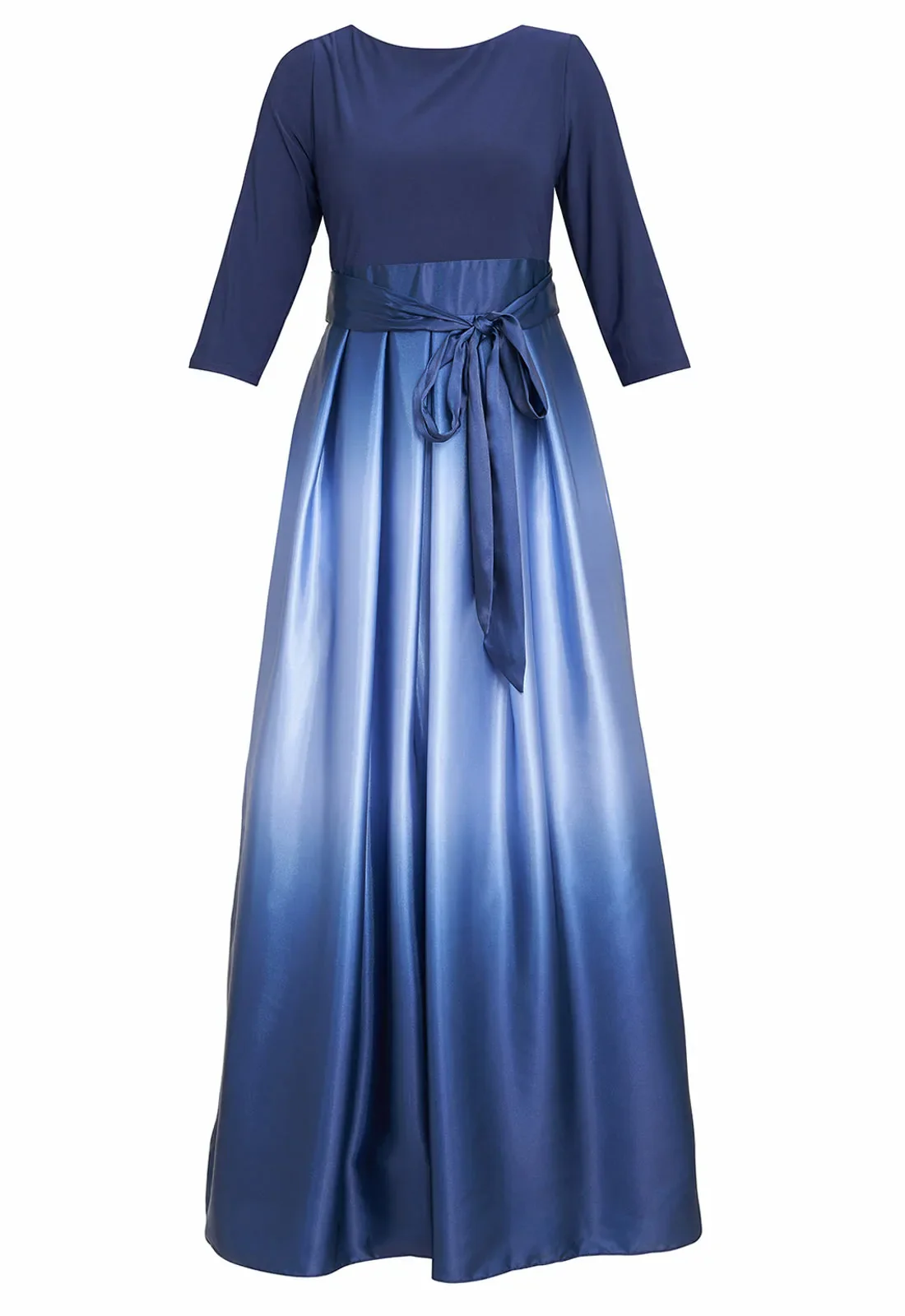 Gina Bacconi Ingrid V Neck Back Ombre Satin Maxi Dress - Image 3