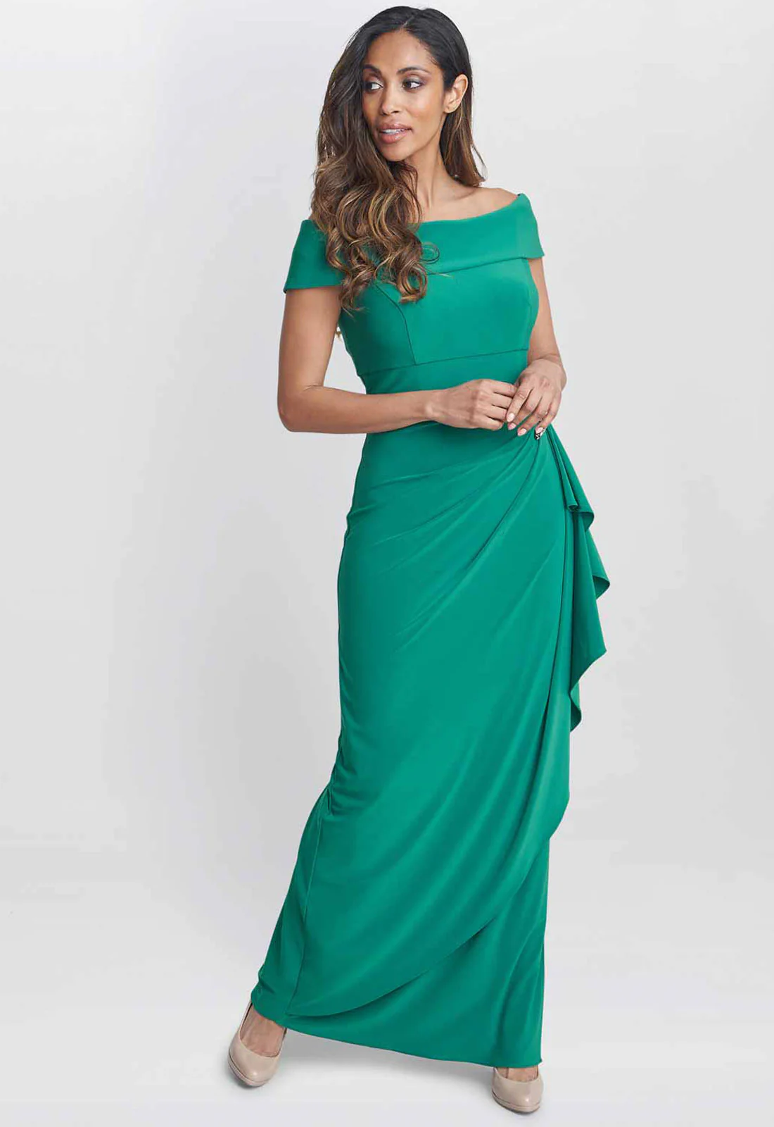 Gina Bacconi Jade Jodie Off Shoulder Jersey Dress - Image 6