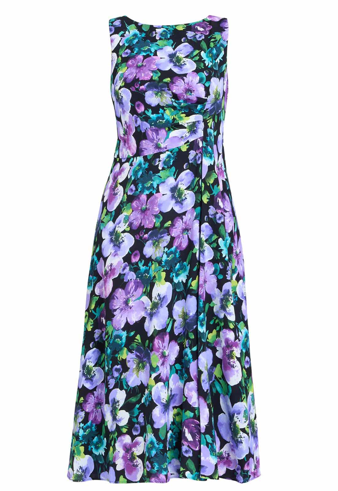 Gina Bacconi Blue Jeselle Floral Printed Dress - Image 5