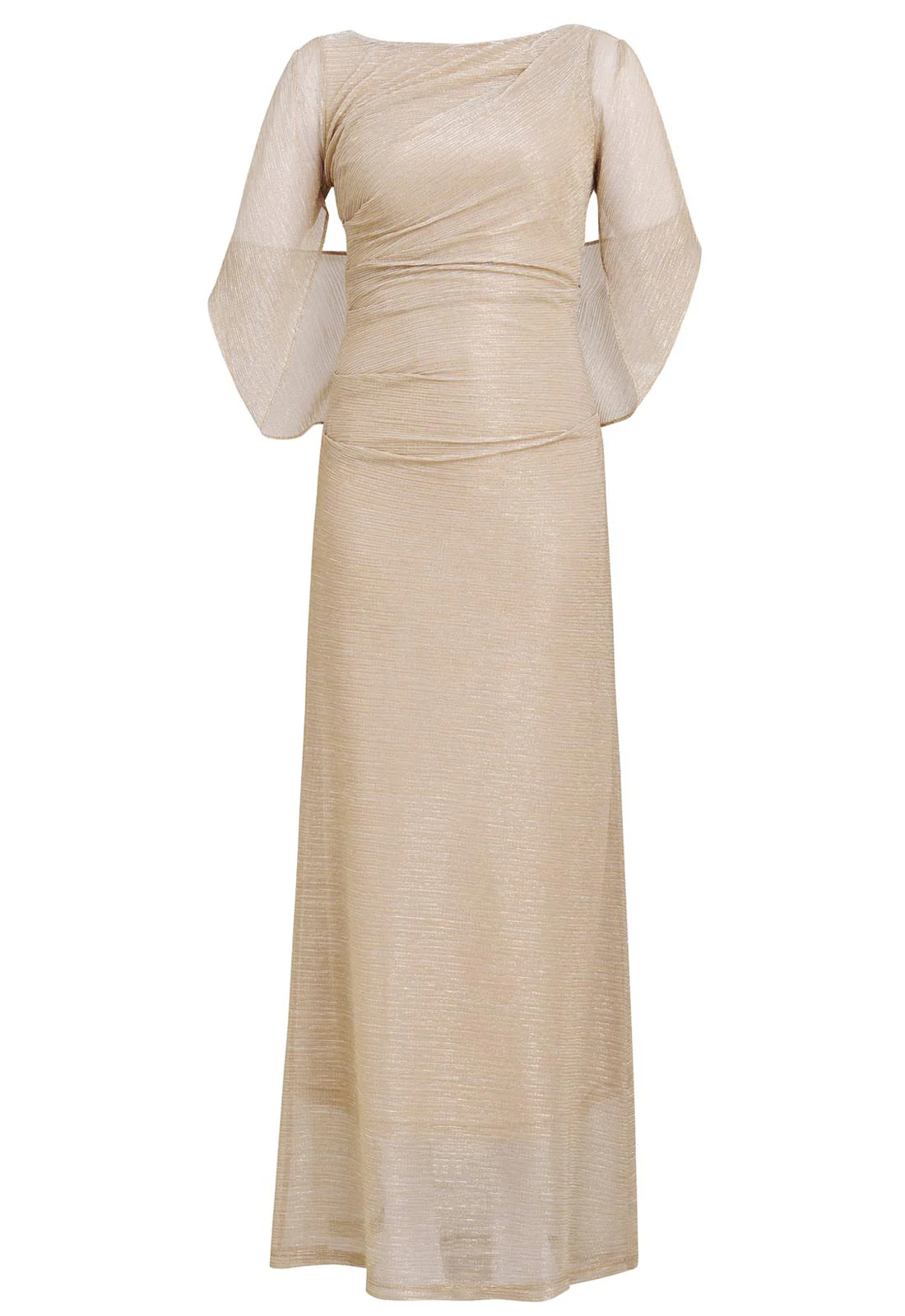 Gina Bacconi Gold Joanna Metallic Knit Maxi Dress - Image 4
