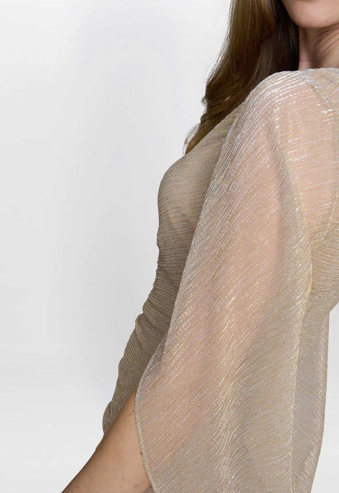 Gina Bacconi Gold Joanna Metallic Knit Maxi Dress - Image 7