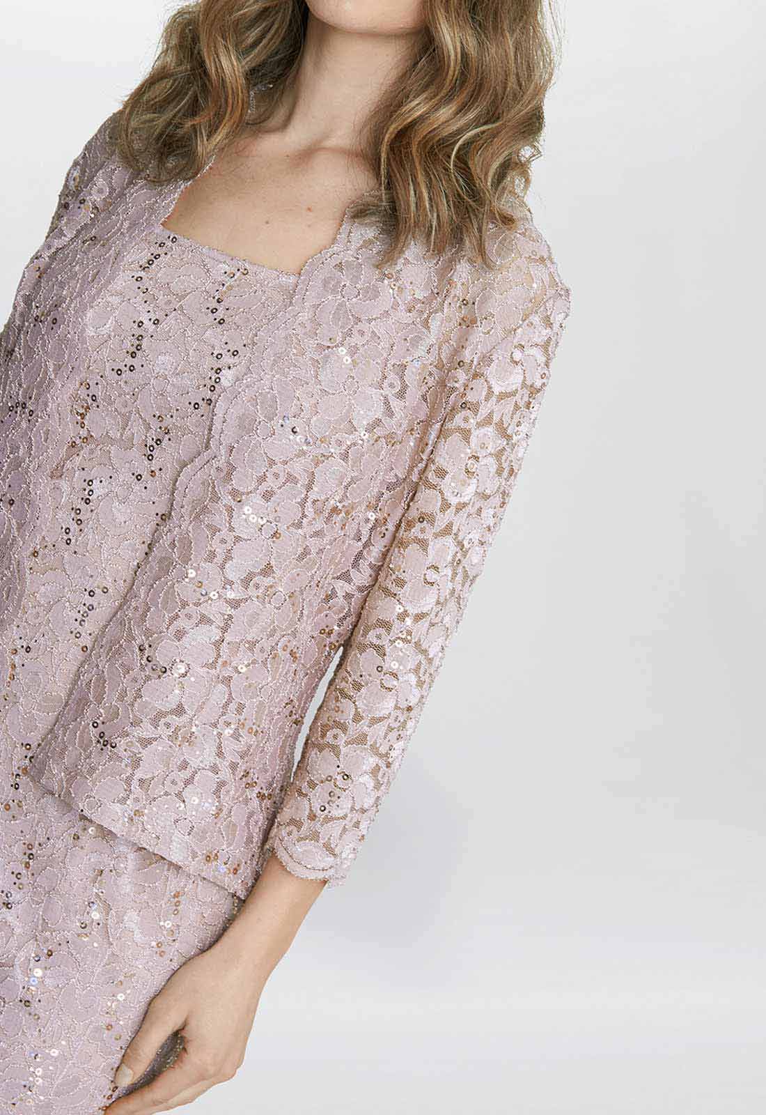 Gina Bacconi Blush Kayla Lace Jacket And Dress - Image 5