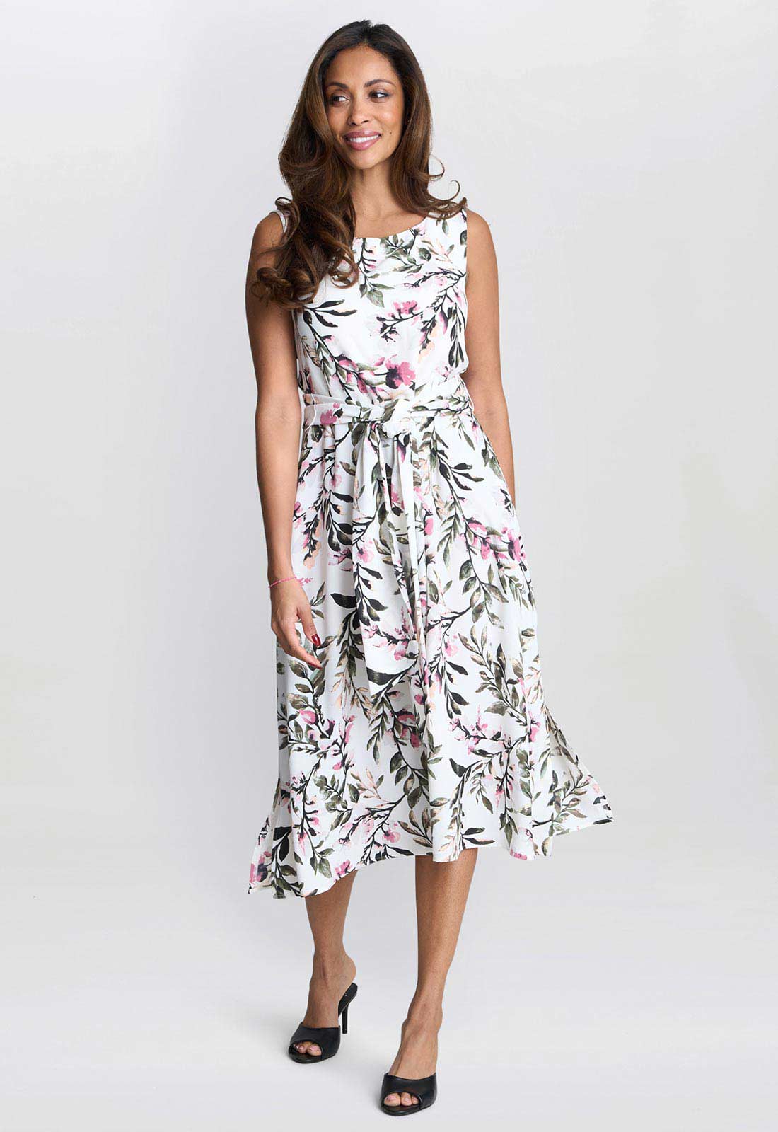 Gina Bacconi Kelly Floral Printed Dress in Multi - Image 3