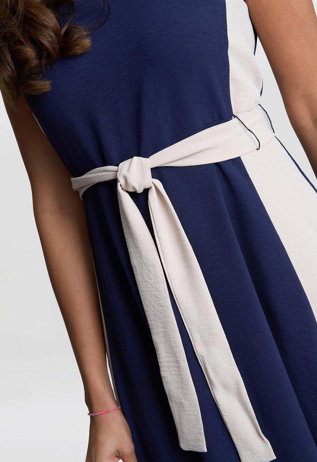 Gina Bacconi Navy Kendall Two Tone Dress - Image 6