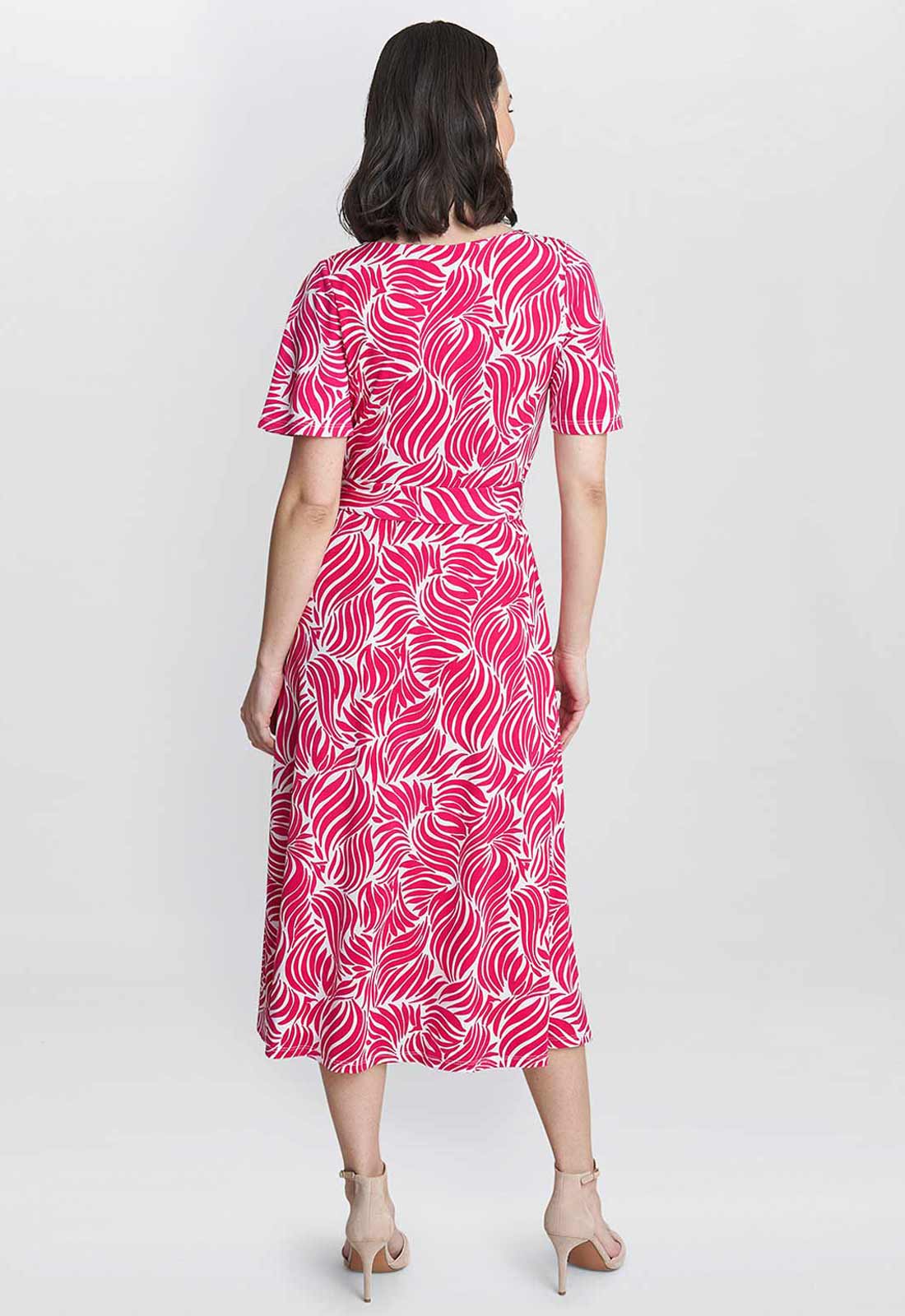 Gina Bacconi Pink Lacey Fit And Flare Dress - Image 2