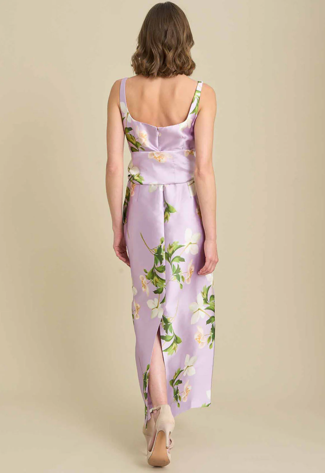 Gina Bacconi LAVENDAR Shawna Floral Tie Waist Maxi Dress - Image 2