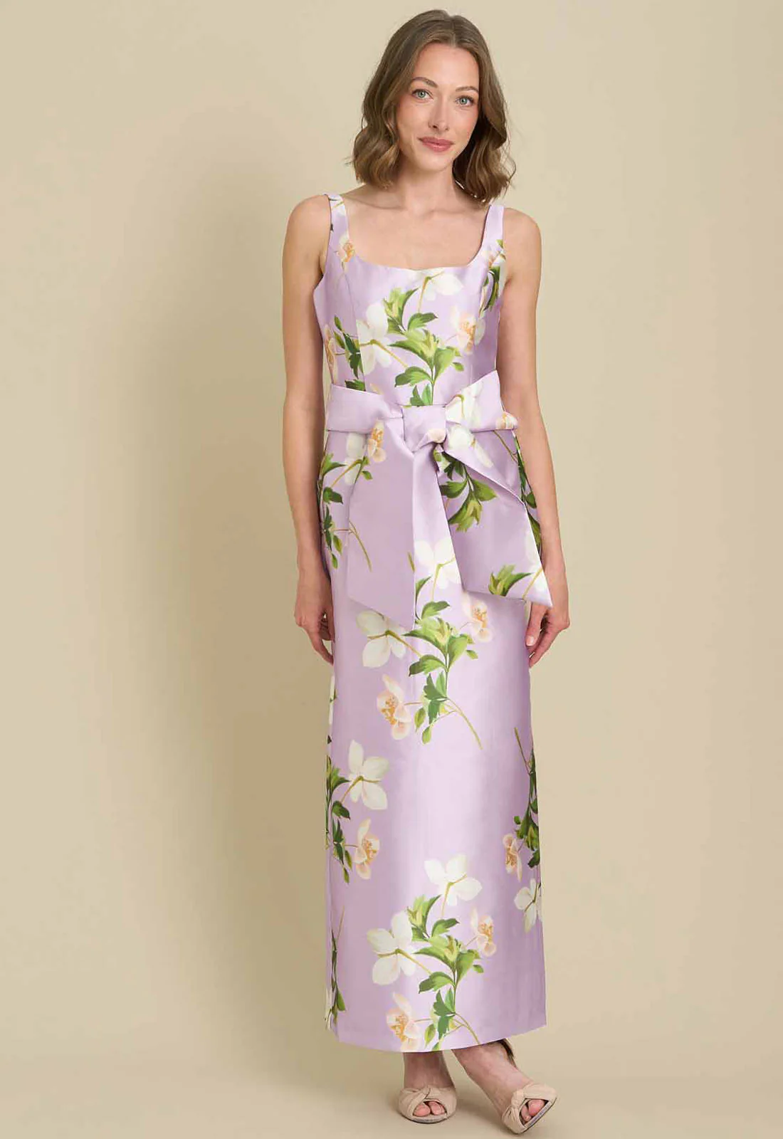 Gina Bacconi LAVENDAR Shawna Floral Tie Waist Maxi Dress - Image 6