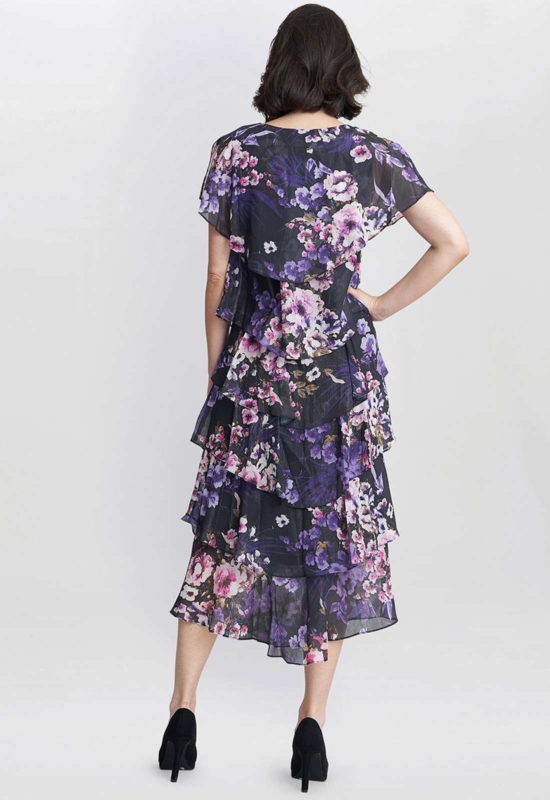 Gina Bacconi Black Leticia Floral Print Dress - Image 3