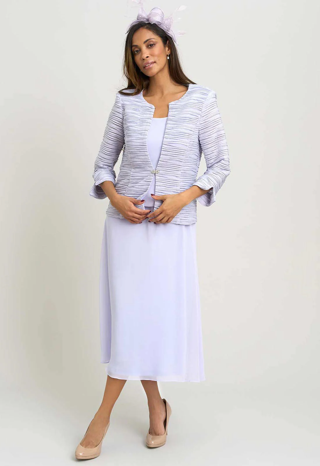 Gina Bacconi LILAC Page Fancy Jacket & Chiffon Dress - Image 6