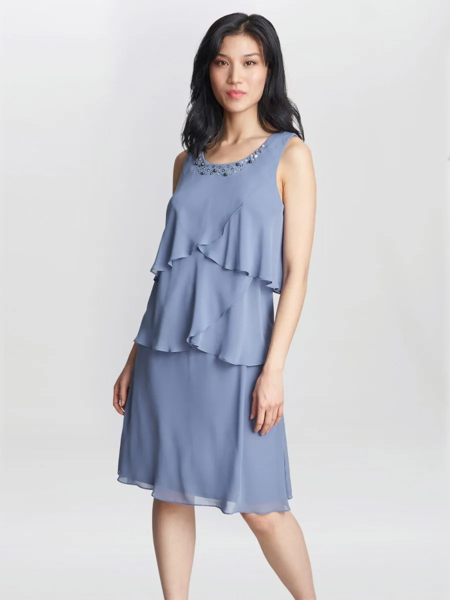 Gina Bacconi Lois Jacket Dress With Tiered Bodice - Image 4